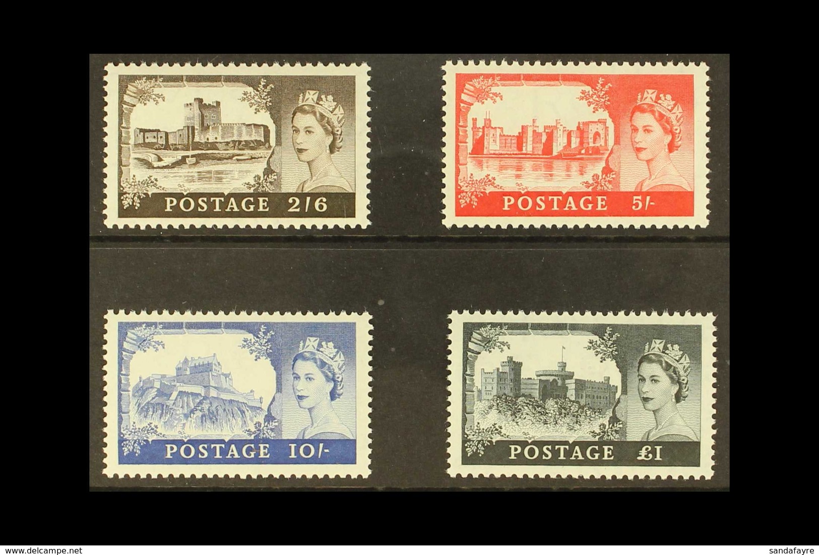1958 1st De La Rue Castle Set, SG 536a/539a, Very Fine Never Hinged Mint (4 Stamps)   For More Images, Please Visit Http - Andere & Zonder Classificatie