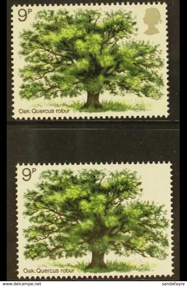 1973 9p Tree With BROWNISH GREY MISSING (Queen's Head), SG 922b, Never Hinged Mint. For More Images, Please Visit Http:/ - Otros & Sin Clasificación