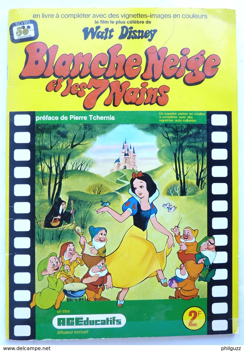 RARE ALBUM Pas PANINI AGEDUCATIFS 1973 BLANCHE NEIGE ET LES 7 NAIN AVEC SON POSTER COMPLET - Altri & Non Classificati