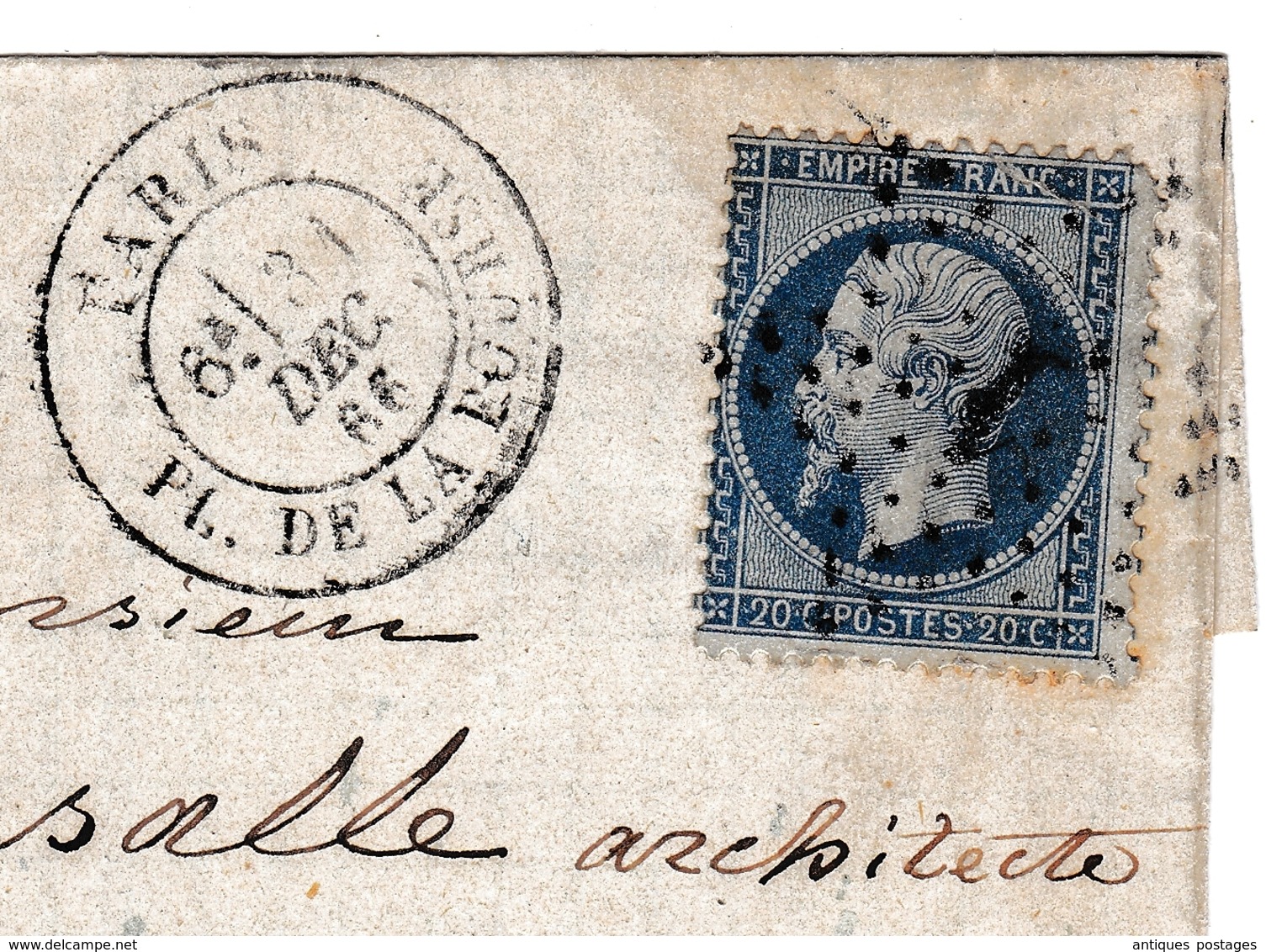 Lettre 1866 Paris Libersalle Deriencourt & Cie 8 Rue De Thorigny Napoléon III 20 Centimes Saint Omer Pas De Calais - 1853-1860 Napoléon III.