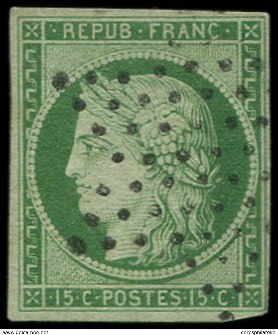 EMISSION DE 1849 - 2    15c. Vert, Oblitéré ETOILE, TB. J - 1849-1850 Ceres