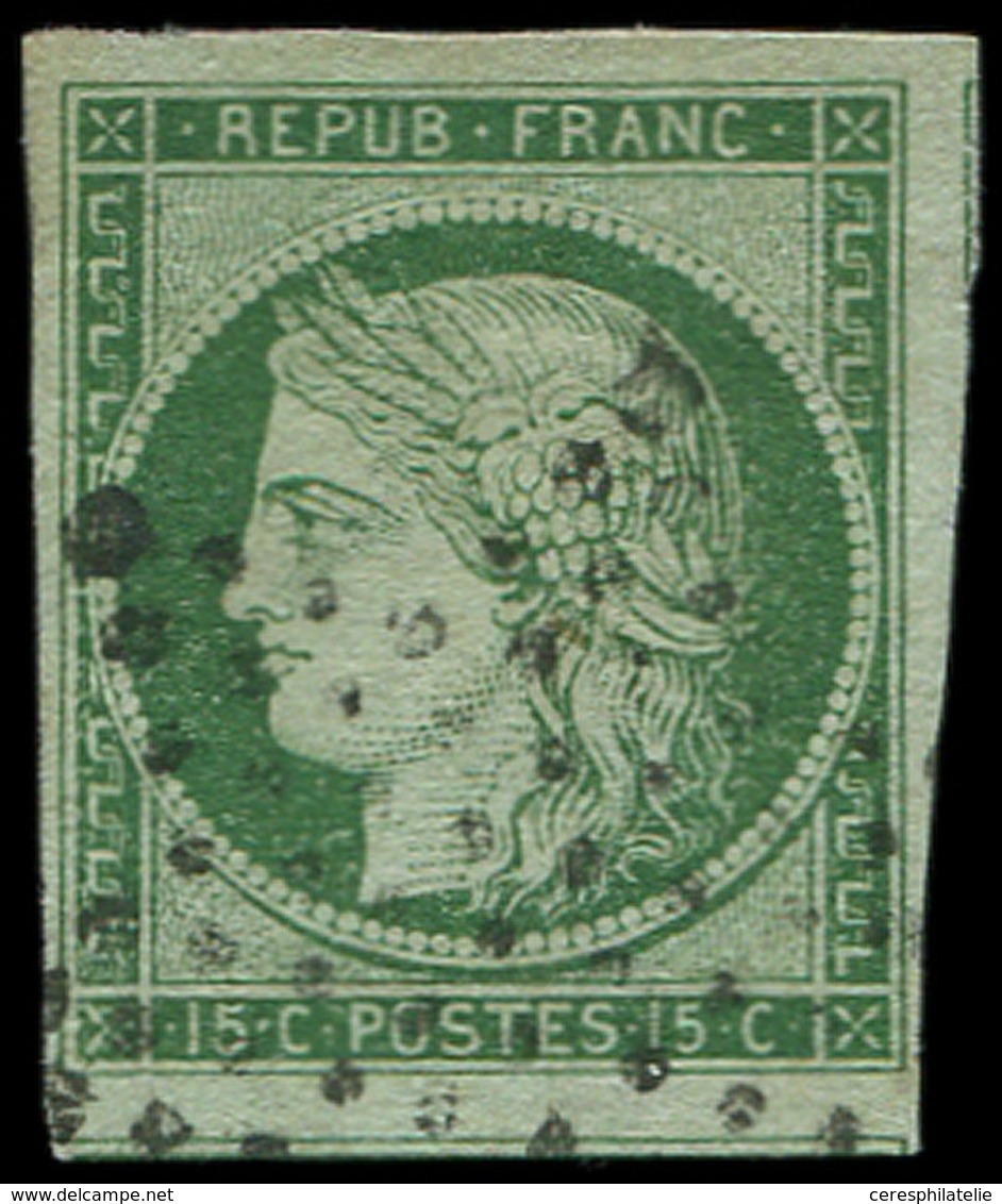 EMISSION DE 1849 - 2    15c. Vert, Obl. ETOILE, 2 Voisins, TB - 1849-1850 Cérès