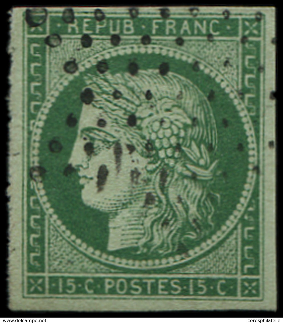 EMISSION DE 1849 - 2b   15c. Vert FONCE, Obl. ETOILE, TB/TTB - 1849-1850 Cérès