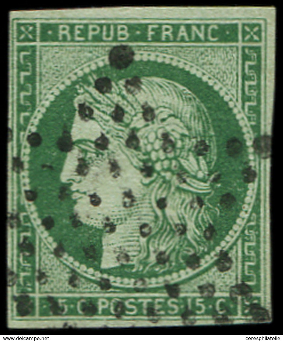 EMISSION DE 1849 - 2b   15c. Vert FONCE, Obl. ETOILE, TB. C - 1849-1850 Ceres