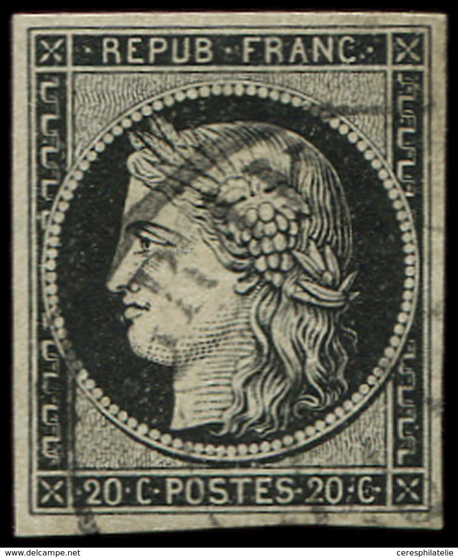 EMISSION DE 1849 - 3a   20c. Noir Sur Blanc, Obl. Càd T13, TB - 1849-1850 Ceres