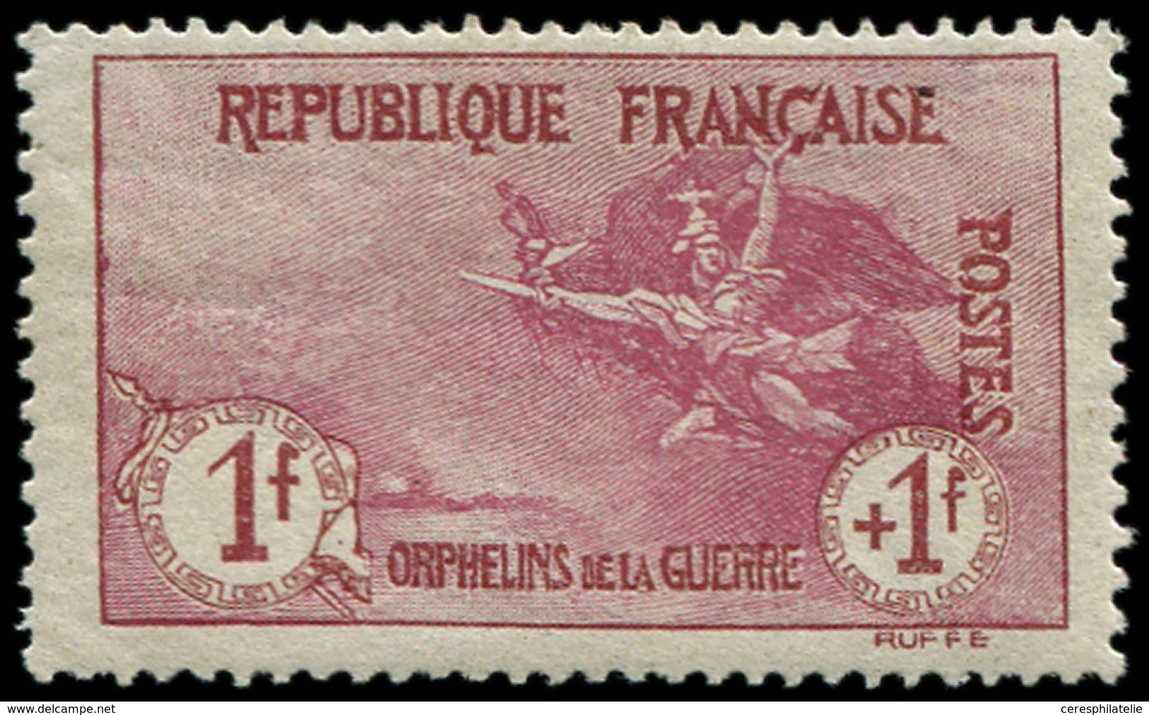 ** EMISSIONS DU XXème SIECLE - 154   1ère Série Orphelins,  1f. + 1f. Carmin, TB - Usados