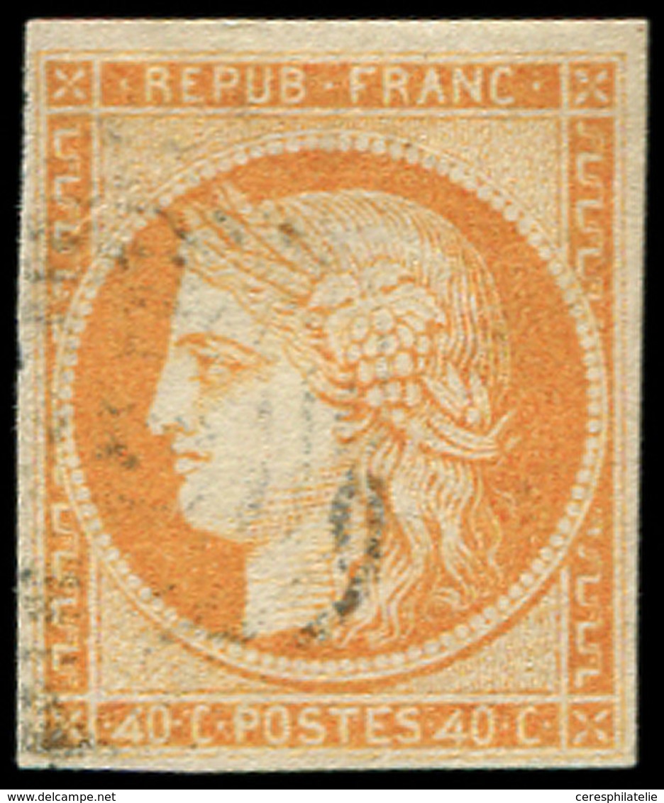 Colonies Générales - 13b  40c. Orange, 4 RETOUCHES, Obl., TB. Br - Autres & Non Classés