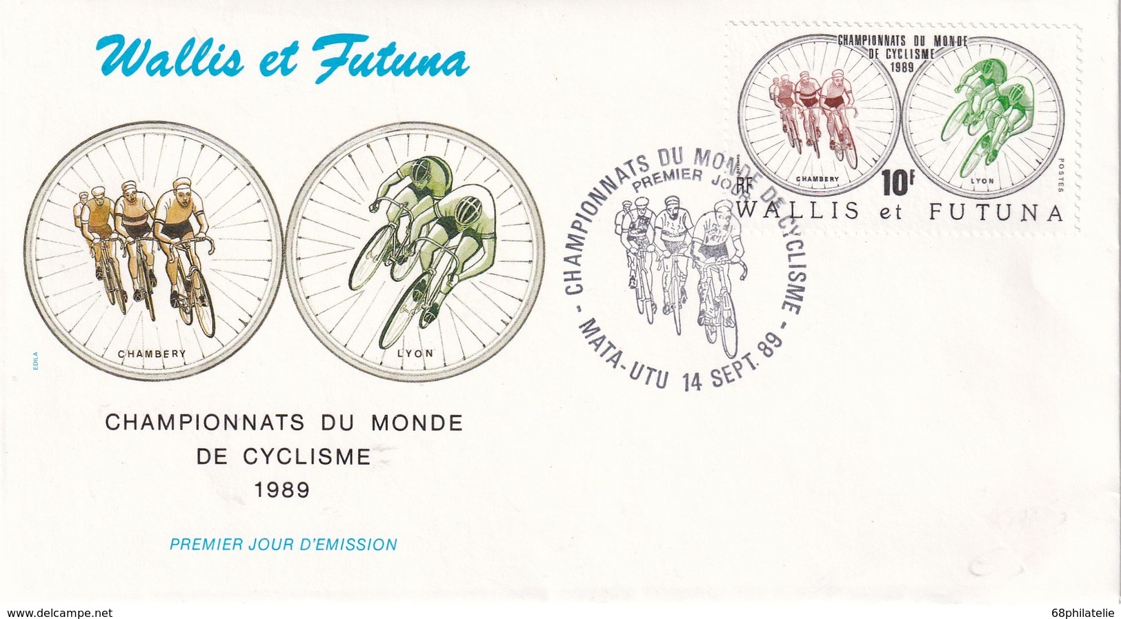 WALLIS ET FUTUNA 1989 LETTRE DE MATA-UTU THEME CYCLISME - Covers & Documents