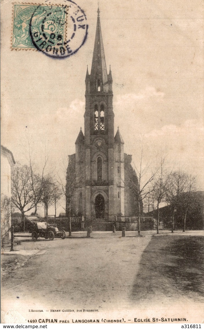 CAPIAN PRES LANGOIRAN EGLISE ST SATURNIN - Autres & Non Classés