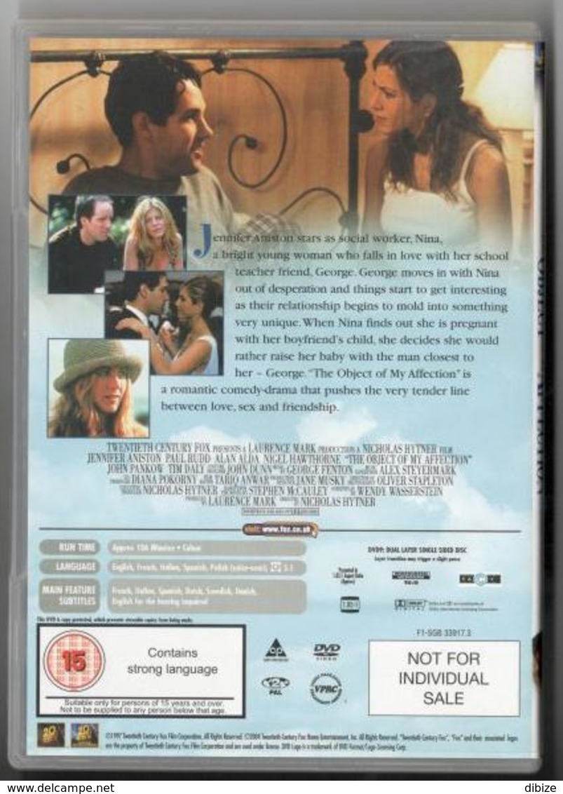 DVD The Object Of My Affection Jennifer Aniston Paul Rudd - Komedie