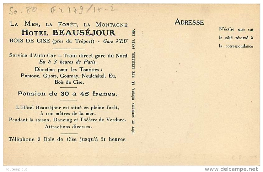 Bois-de-Cise. Entrée Du Bois  (vitesse Limitée à 8 Km/heure !)  &amp; Hôtel Beauséjour   2  Cartes - Bois-de-Cise