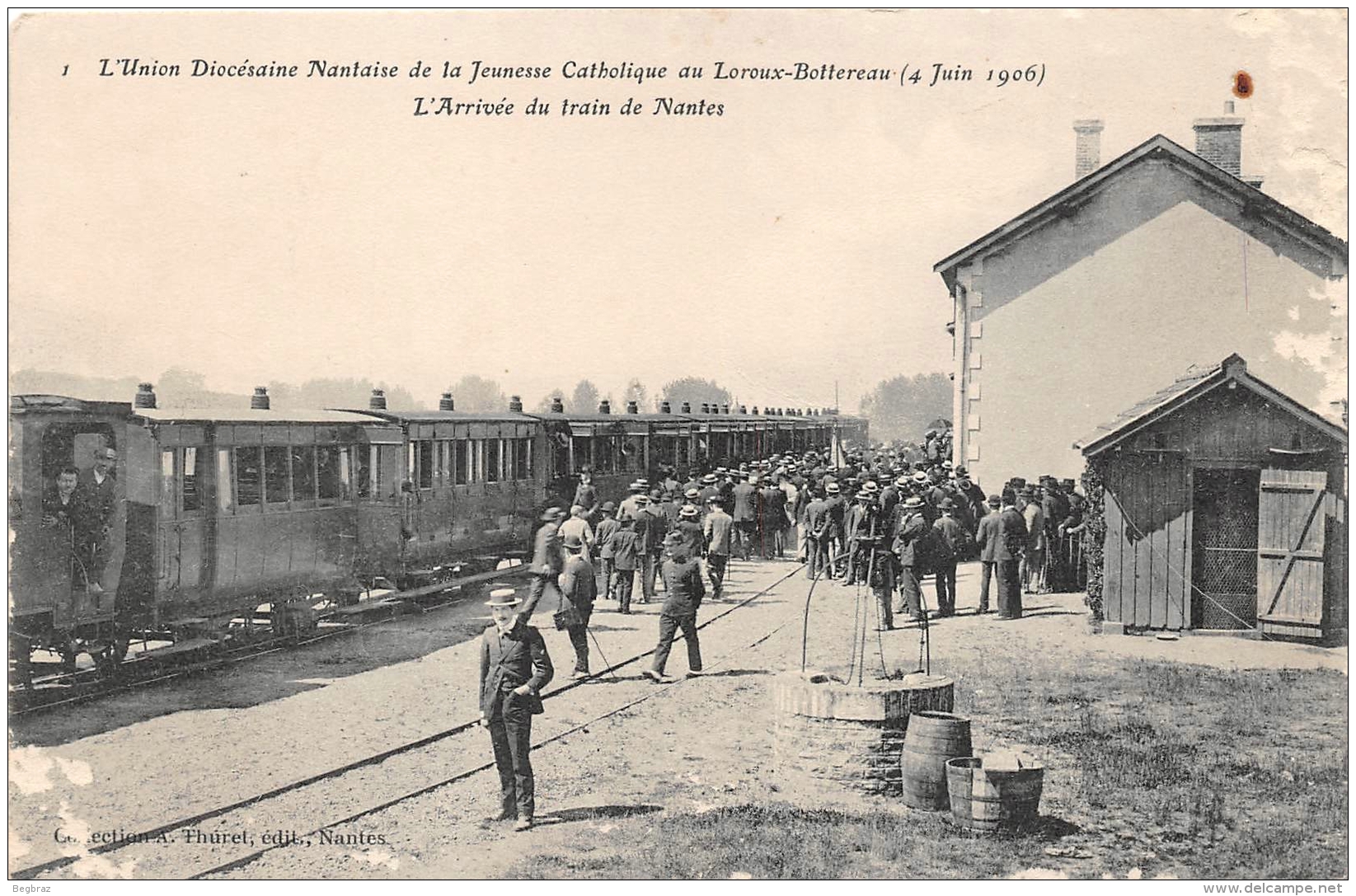 LE LOROUX BOTTEREAU     UNION DIOCESAINE NANTAISE     GARE  TRAIN - Autres & Non Classés