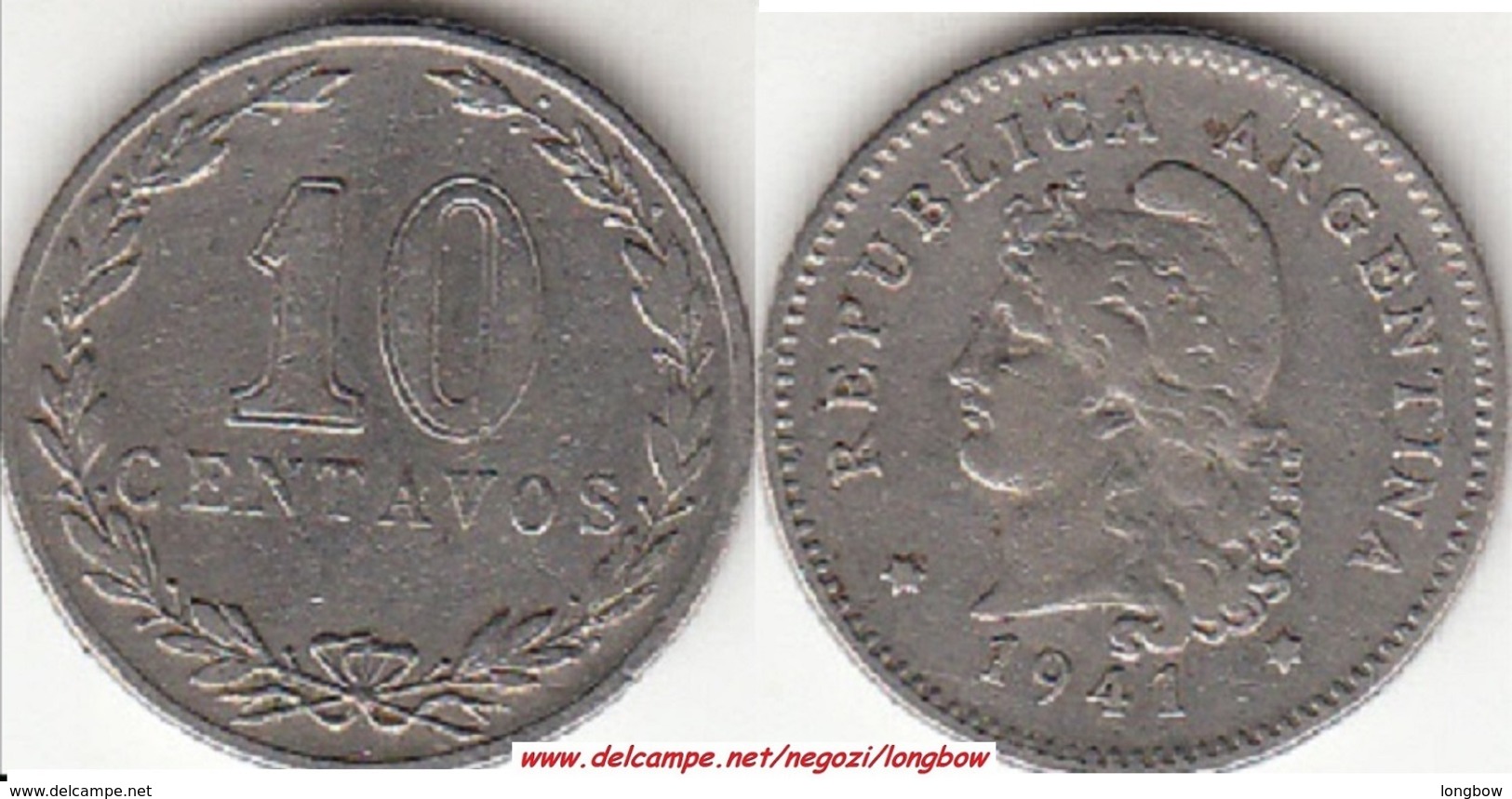 Argentina 10 Centavos 1941 KM#35 - Used - Argentina