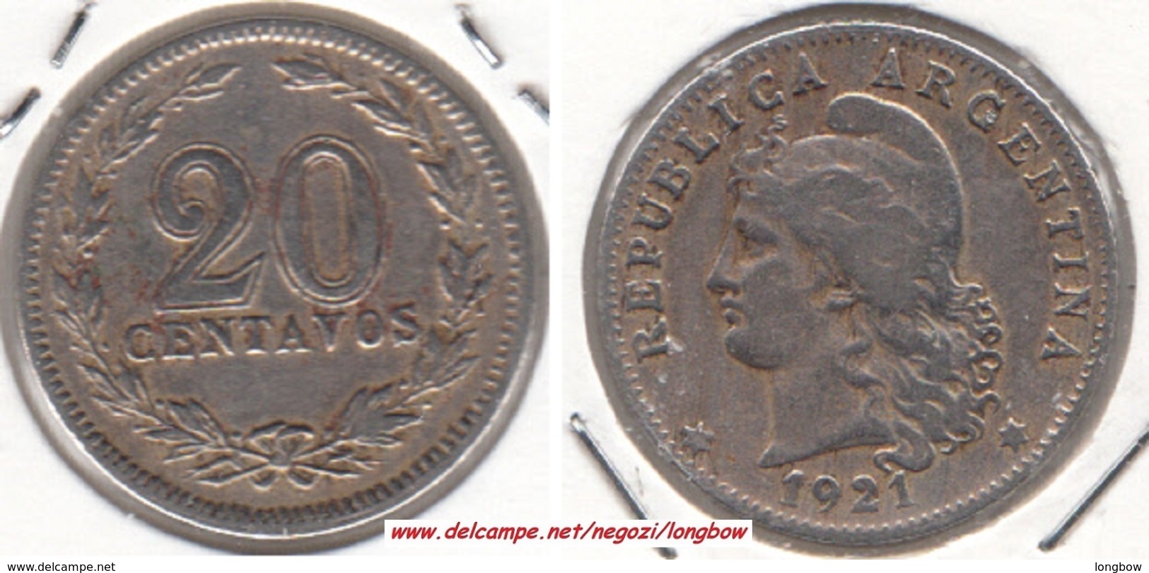 Argentina 20 Centavos 1921 KM#36 - Used - Argentina