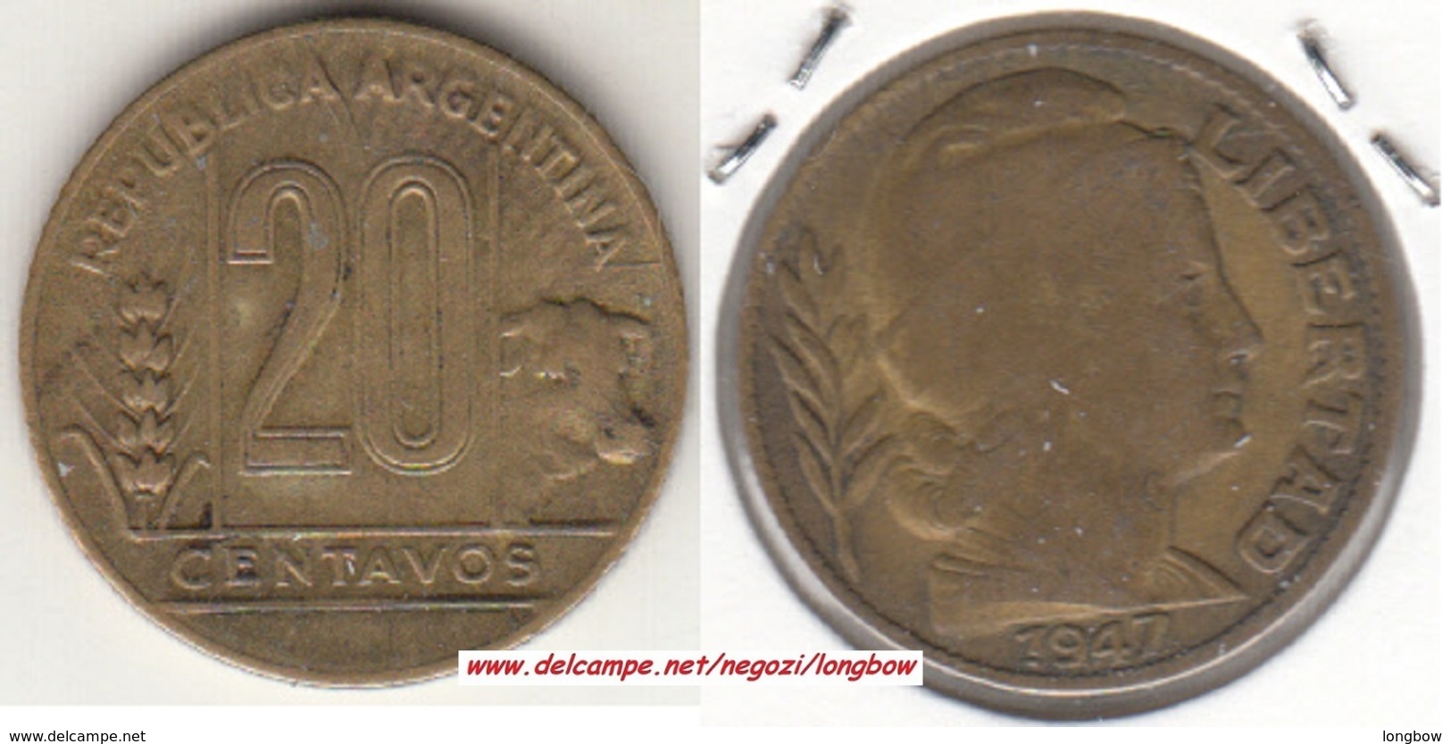 Argentina 20 Centavos 1947 KM#42 - Used - Argentine