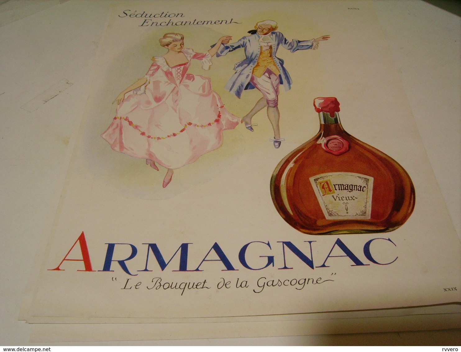 ANCIENNE PUBLICITE ARMAGNAC VIEUX  1946 - Alcools