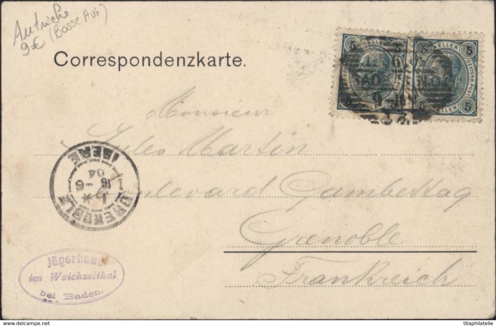 CPA Carte Postale Postkarte Autriche Baden B Bei Wien N2638 Verlag Von J Mayer Baden Neugasse Jägerhaus Im Weichselthal - Baden Bei Wien