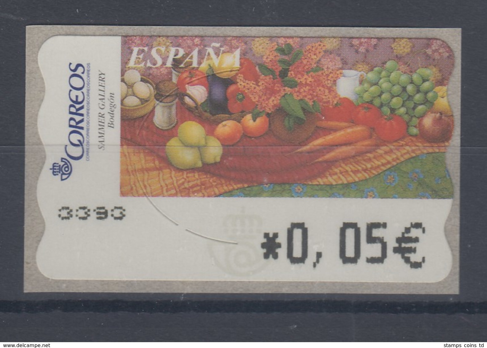 Spanien ATM Gemälde Gemüse, Wert In € 4-stellig Breit, Mi.-Nr. 134.2 - Unused Stamps