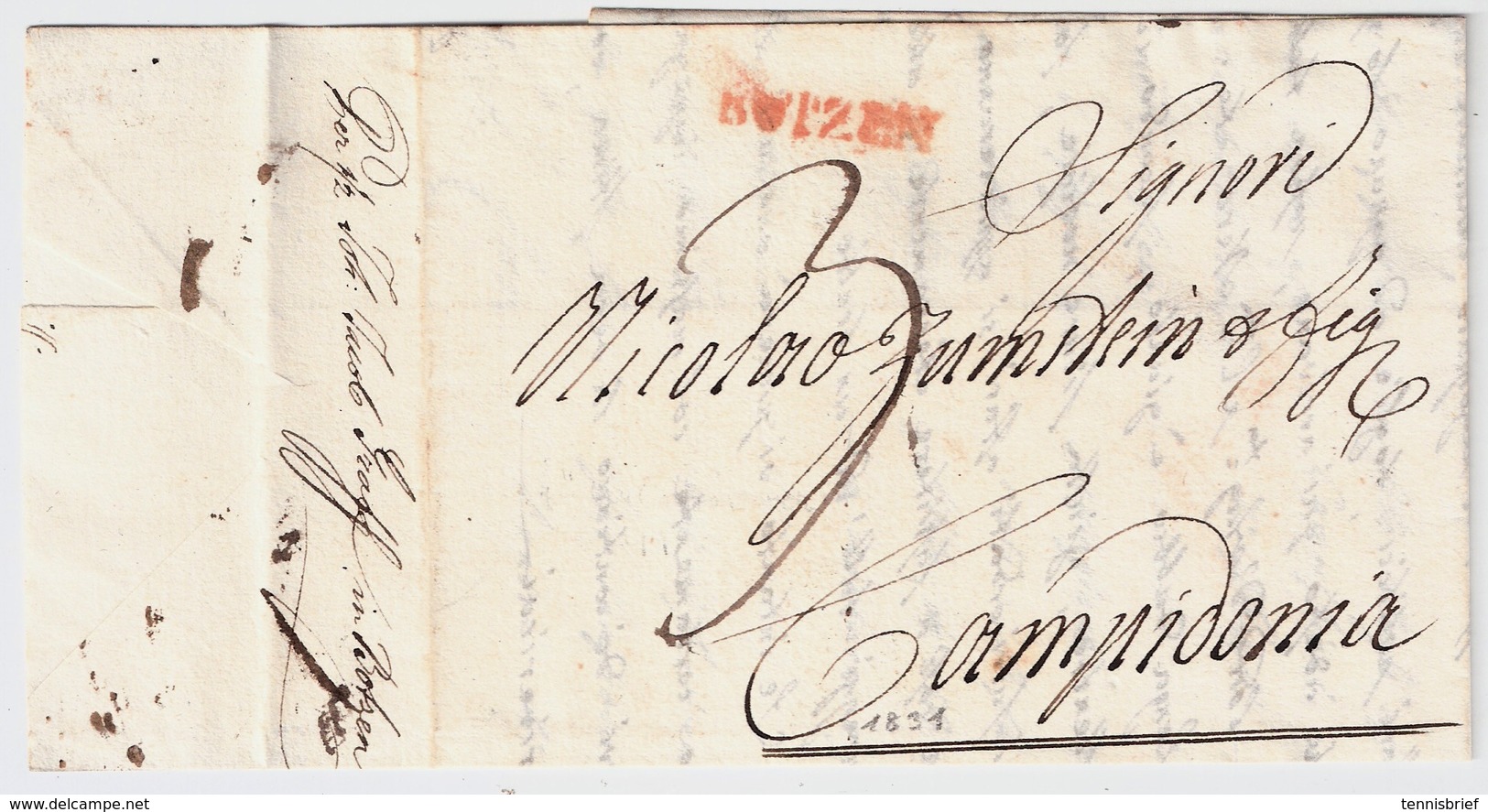 1831, " BOTZEN " Selt. Forwarded-Brief Aus Verona Nach Kempten ! ,  #a1022 - ...-1850 Voorfilatelie