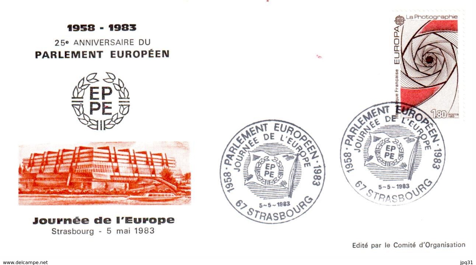 Enveloppe + Carte 25ème Ann. Parlement Européen - Journée De L'Europe - 05/05/83 - European Community