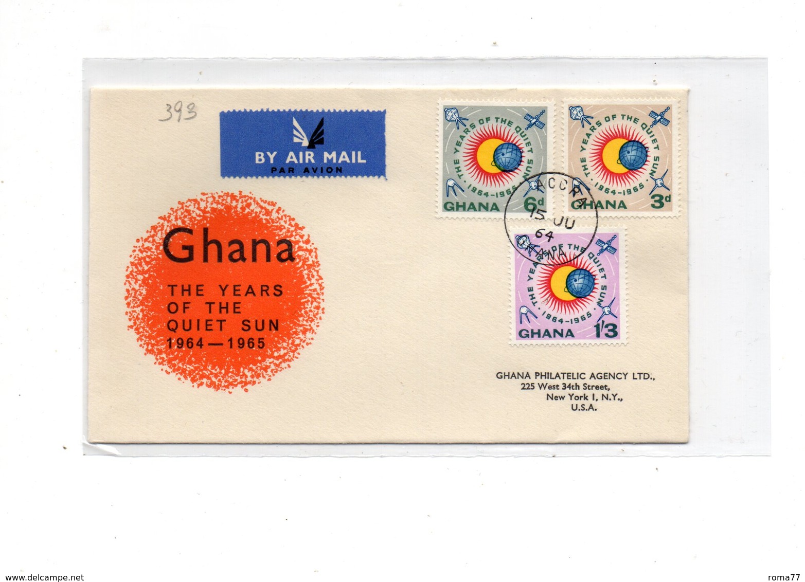 LAB393 - GHANA 1964  ,   Fdc Commemorativa.  SOLE CALMO - Afrika