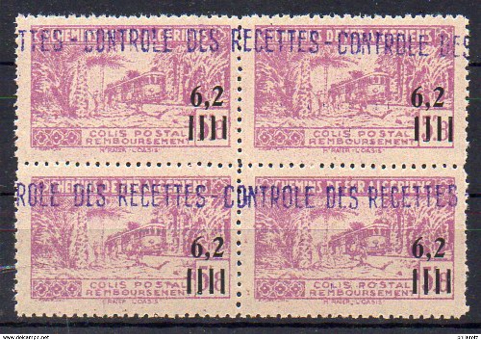 Algérie Colis-Postaux N° 136 Neuf ** En Bloc De 4 - Cote +74,80€ - Paketmarken