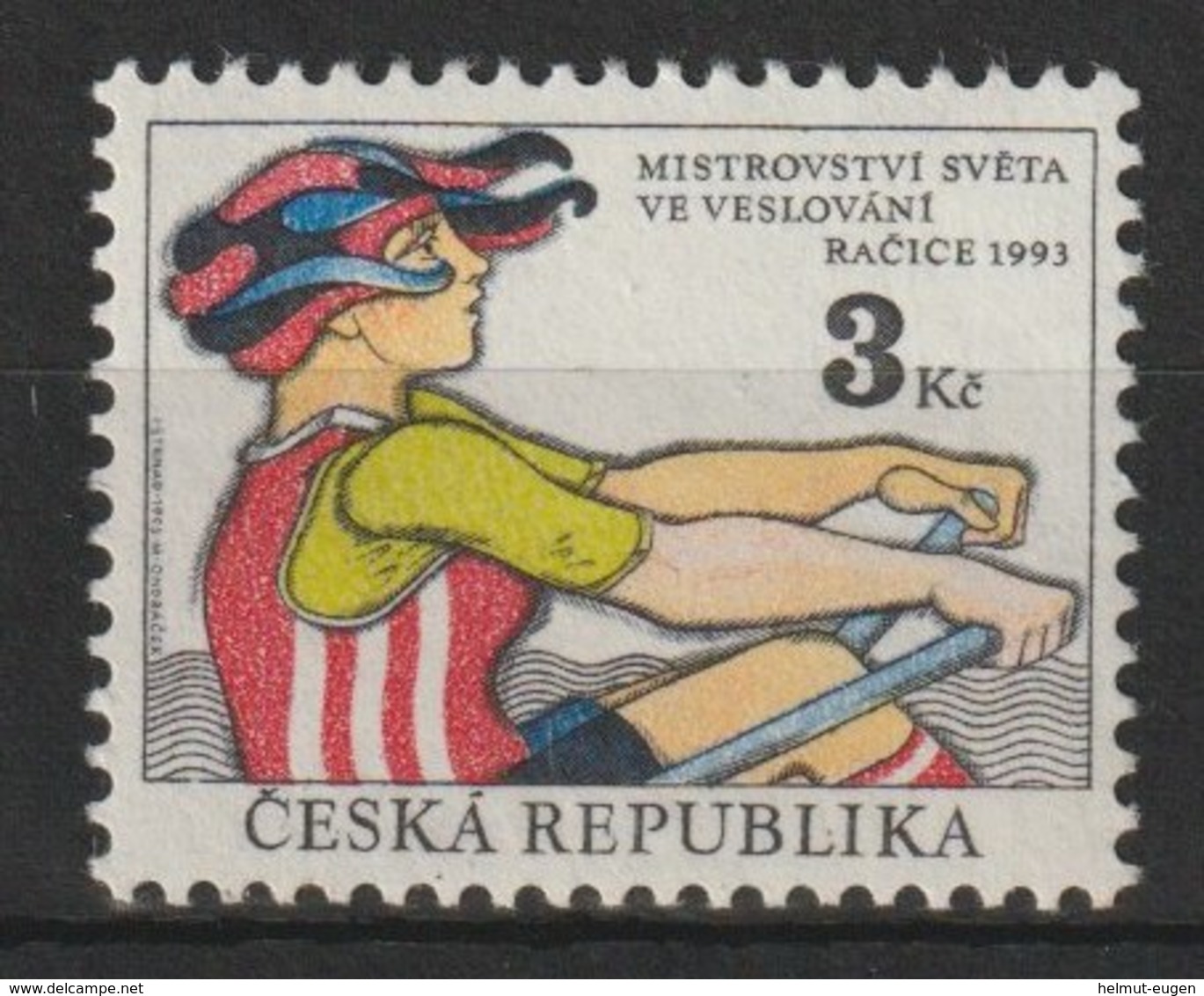 MiNr. 20 Tschechische Republik:  Ruder-Weltmeisterschaften, Ra∑ice (Ratschitz). W) Skullerin - Unused Stamps