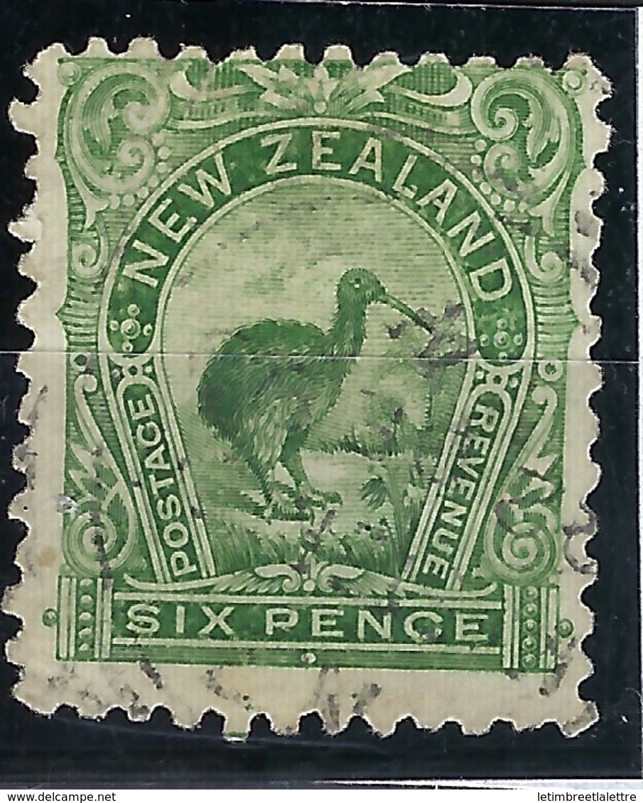 Nouvelle Zélande - N° 87a - Oblitéré - Vert Jaune - Sans Fil. - Thématique Oiseaux / Birds - Ongebruikt