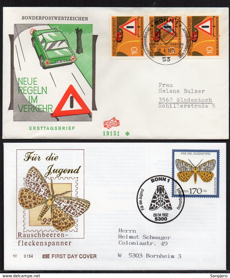 GERMANY DEUTSCHELAND 2 EXCELLENT FDC COVERS ERSTTAGSBRIEF - ONLY 1€ - Sonstige & Ohne Zuordnung