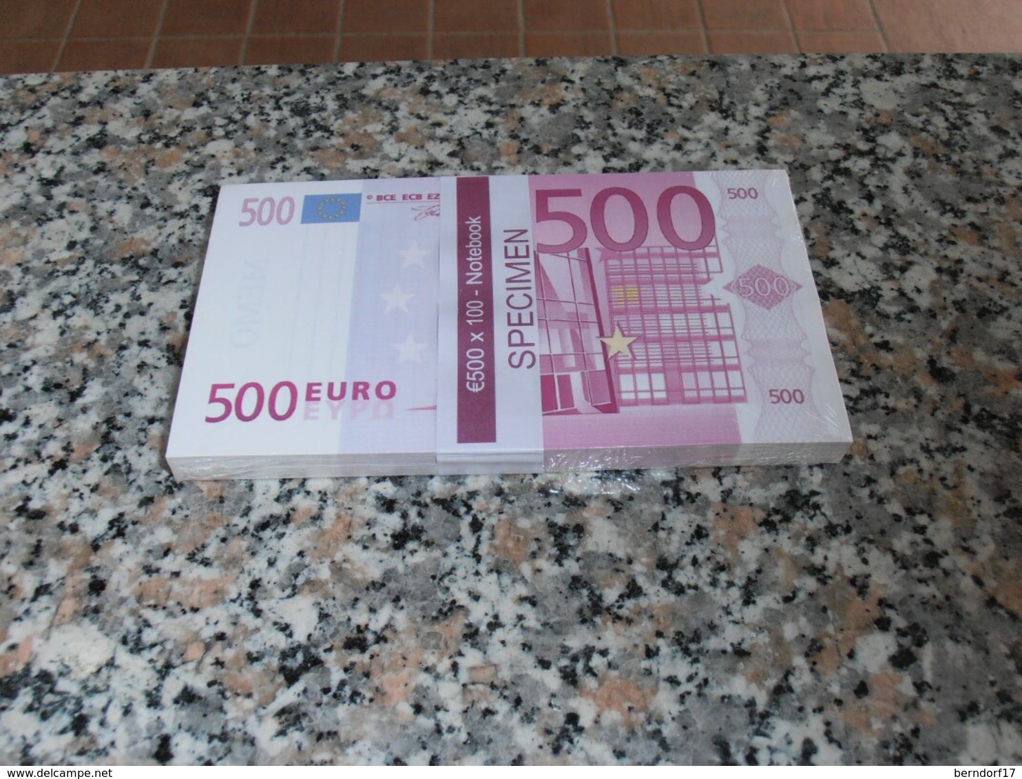 500 € Banconote Pubblicitarie Notebook - [ 8] Vals En Specimen