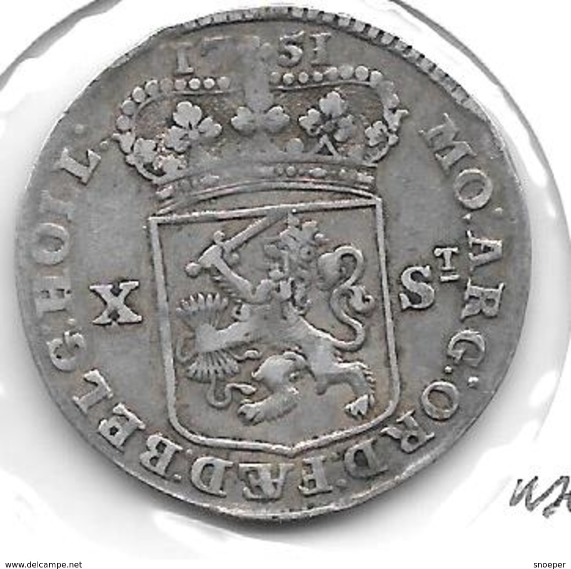 * Holland 10 Stuivers 1751 - Monnaies Provinciales