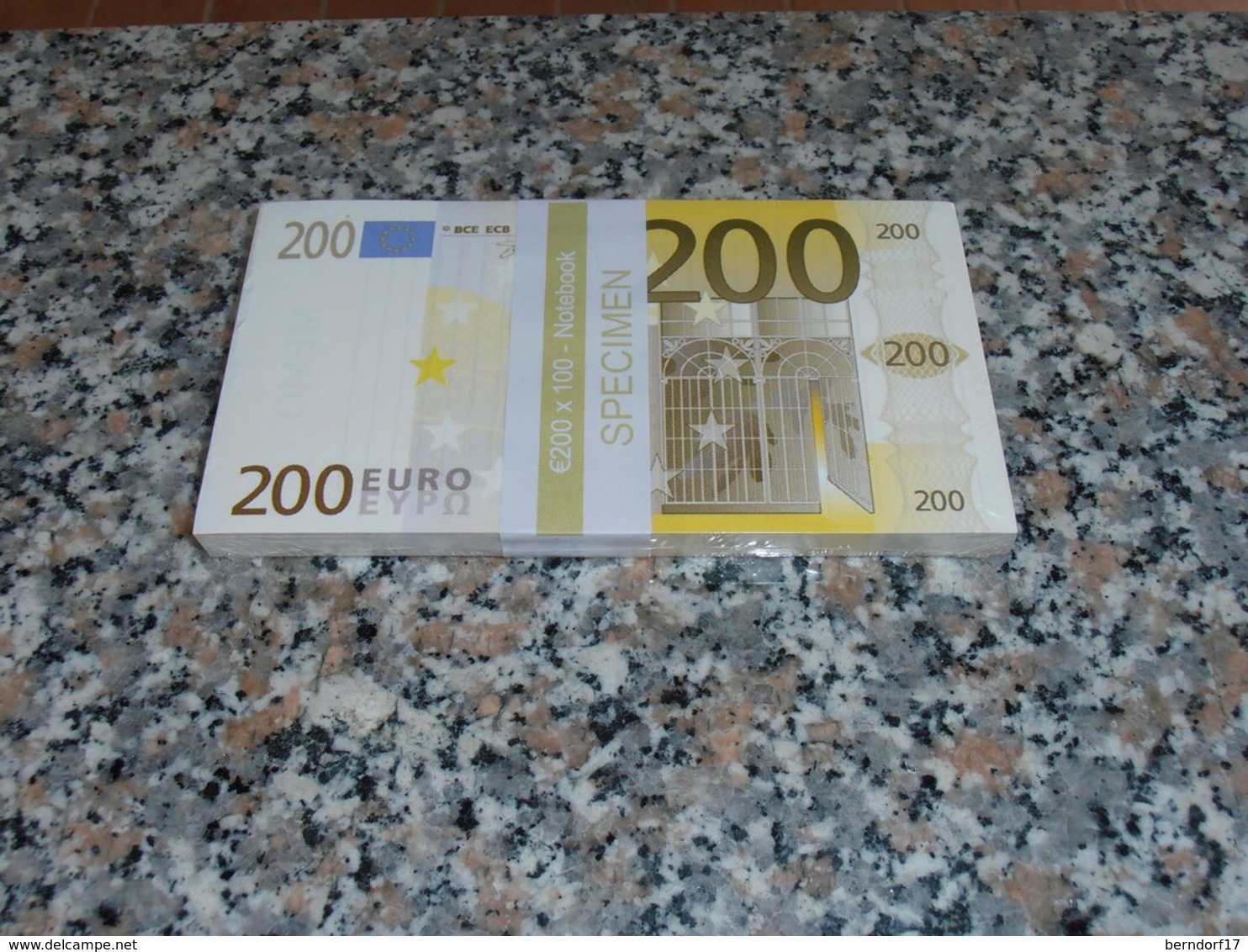 200 € Banconote Pubblicitarie Notebook - [ 8] Fictifs & Specimens