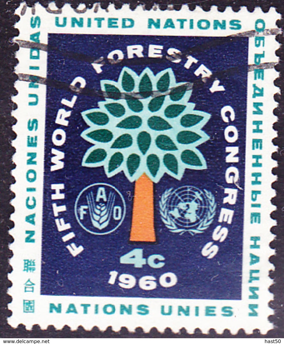 UN New York - Weltkongress Für Forstwirtschaft (Mi.Nr.: 88) 1960 - Gest Used Obl - Usati