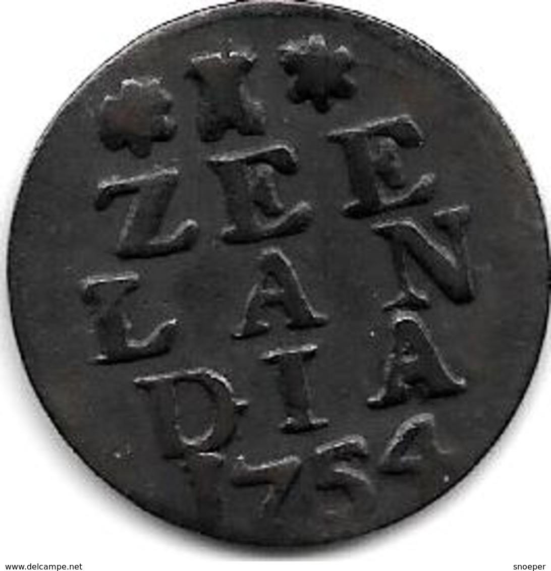 * Zeeland Duit 1754  Vf+ - Provincial Coinage