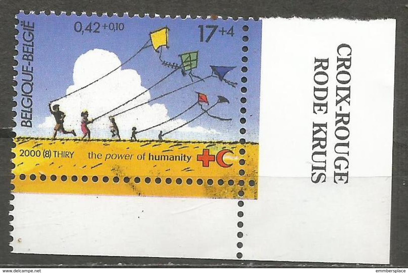 Belgium - 2000 Kite Flying (Red Cross) MNH **    Sc B1157 - Unused Stamps