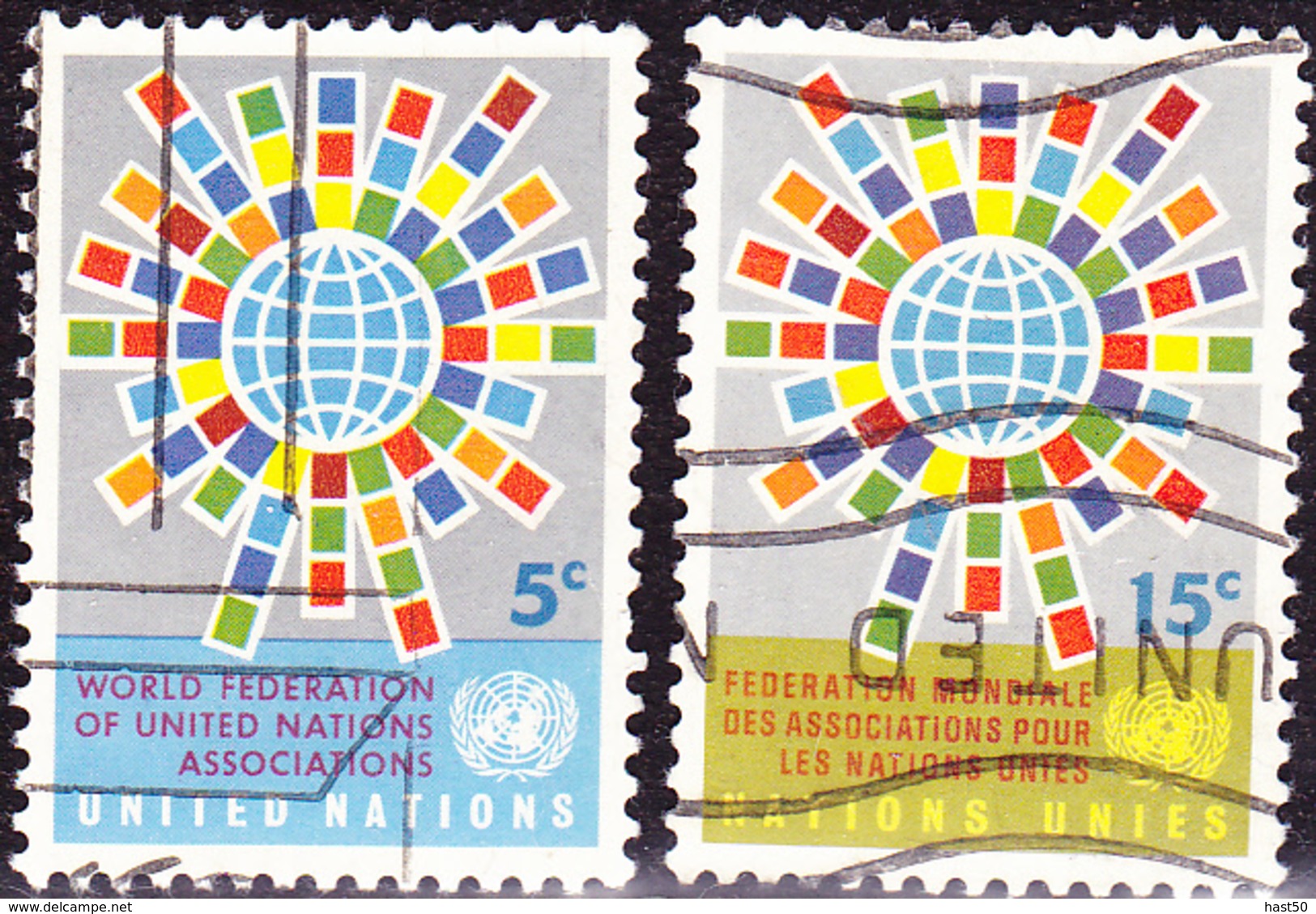 UN New York - 20 Jahre Weltverband Der Gesellschaften (Mi.Nr.: 163/4) 1965 - Gest Used Obl - Used Stamps