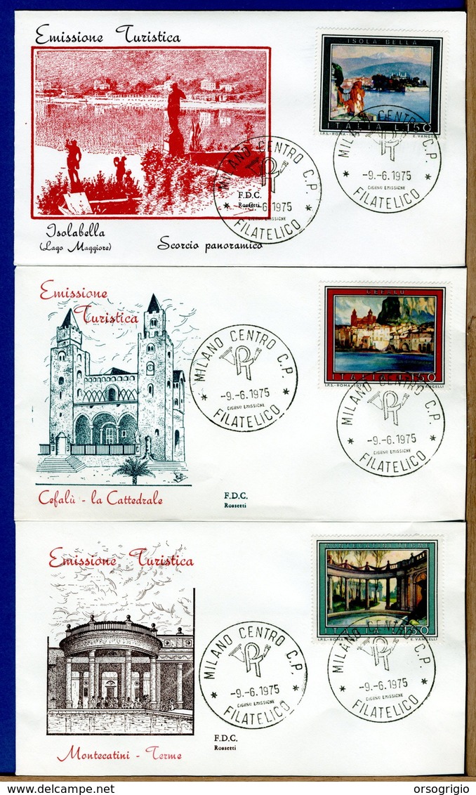 ITALIA - FDC 1975 -  TURISTICA - FDC