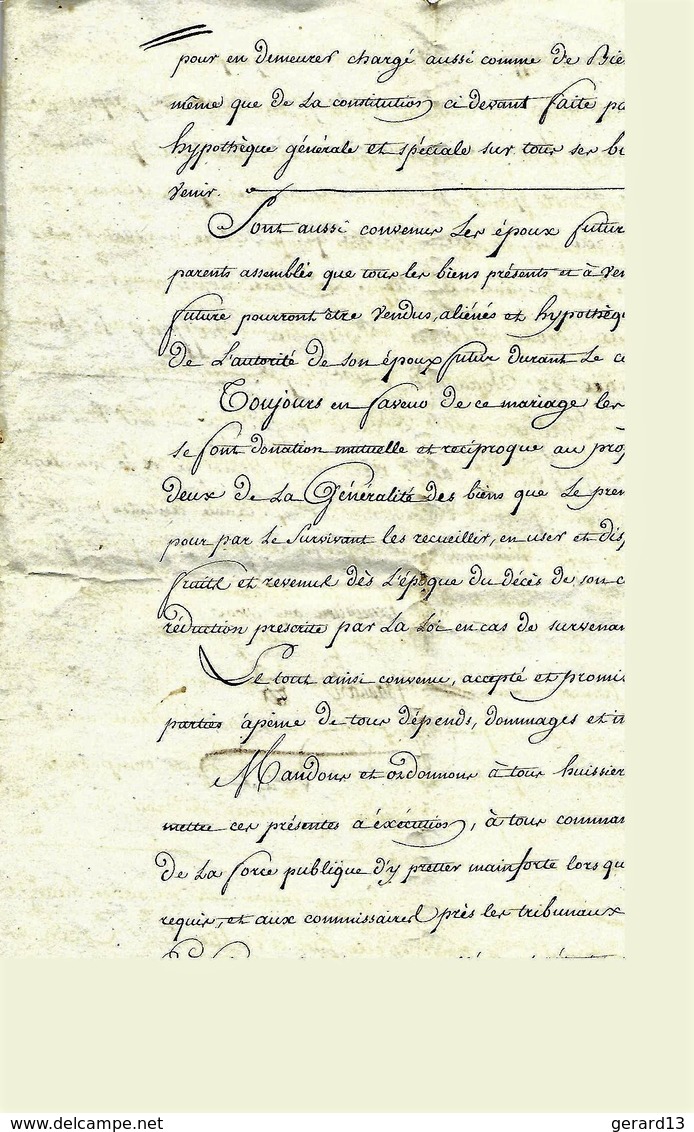 Contrat De Mariage Passé Devant Notaire Le 22 Juin 1810 3 Pages - Algemene Zegels