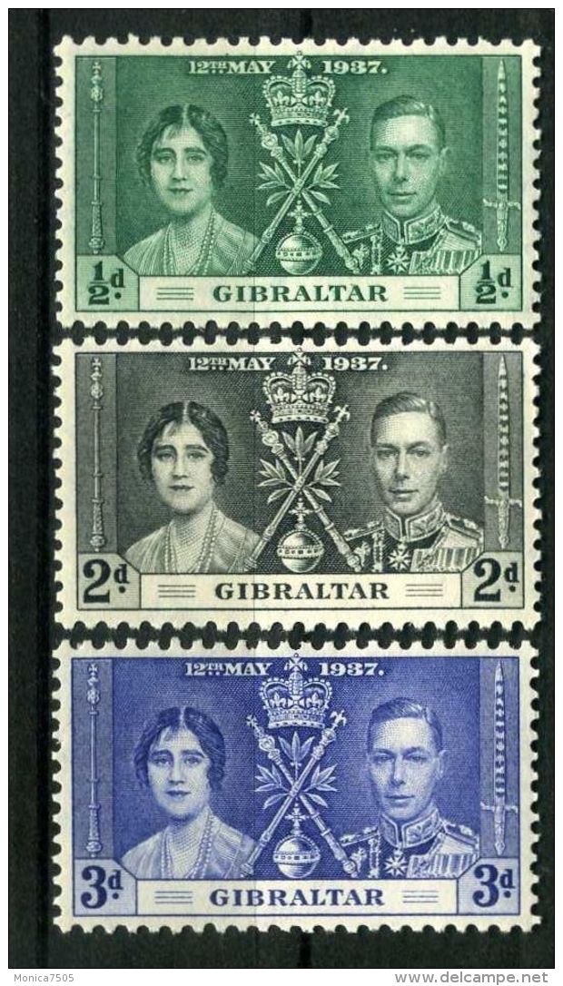 GIBRALTAR : COURONNEMENT DE GEORGE VI , TIMBRES  NEUFS  SANS  TRACE  DE  CHARNIERE . - Royalties, Royals