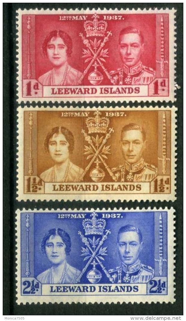 LEEWARD ISLANDS : COURONNEMENT DE GEORGE VI , TIMBRES  NEUFS  SANS  TRACE  DE  CHARNIERE . - Koniklijke Families