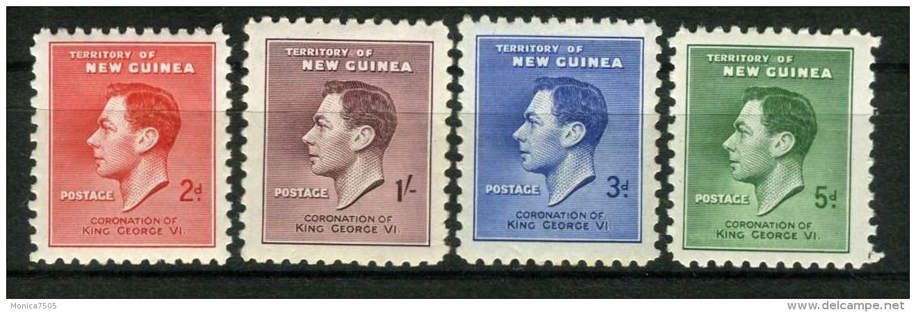 NOUVELLE GUINEE : COURONNEMENT DE GEORGE VI , TIMBRES  NEUFS  SANS TRACE  DE  CHARNIERE . - Royalties, Royals