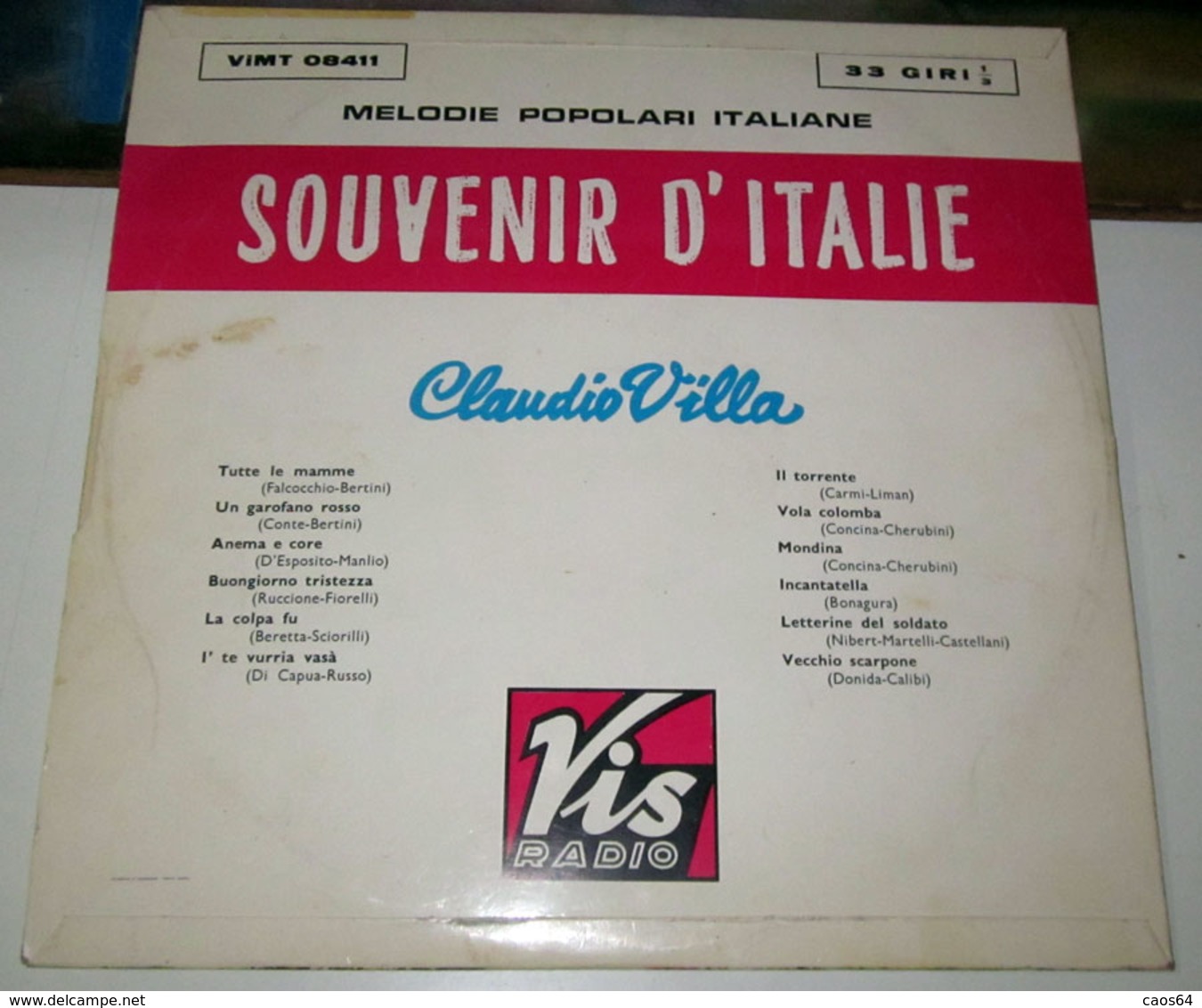 CLAUDIO VILLA SOUVENIR D'ITALIE LP - Sonstige - Italienische Musik