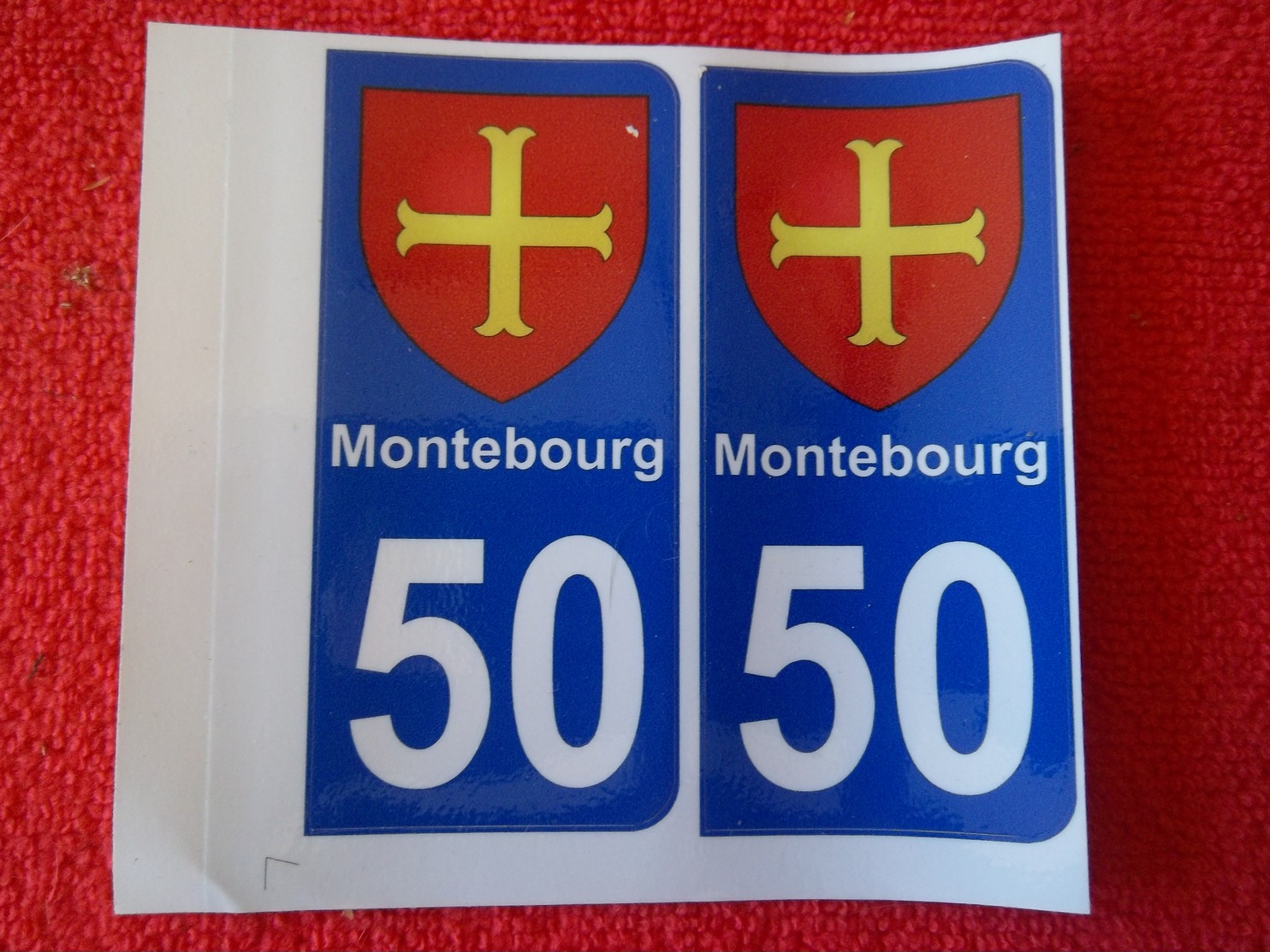 2 Blasons Autocollant "Montebourg" Plaque Immatriculation - Other & Unclassified