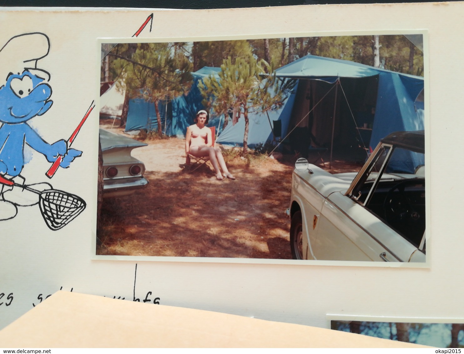 COUPLE VACANCES CAMPING EN ESPAGNE MER LOT 13 PHOTOS ORIGINALES EN COULEURS  ANNÉE 1964 - Luoghi