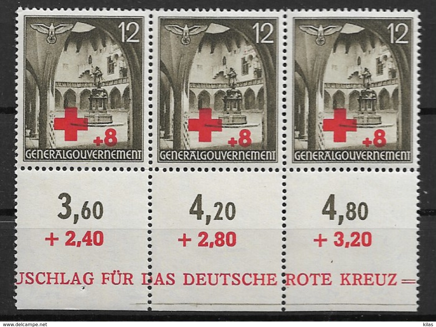 POLAND  GENERAL GOVERNEMENT 1940 RED CROSS - Croix-Rouge