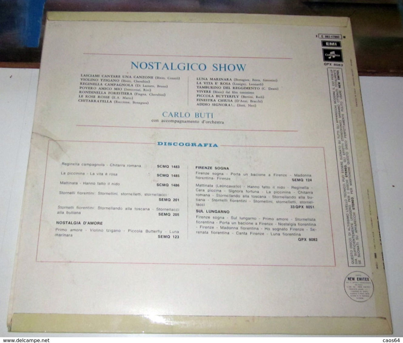 CARLO BUTI NOSTALGICO SHOW - Other - Italian Music