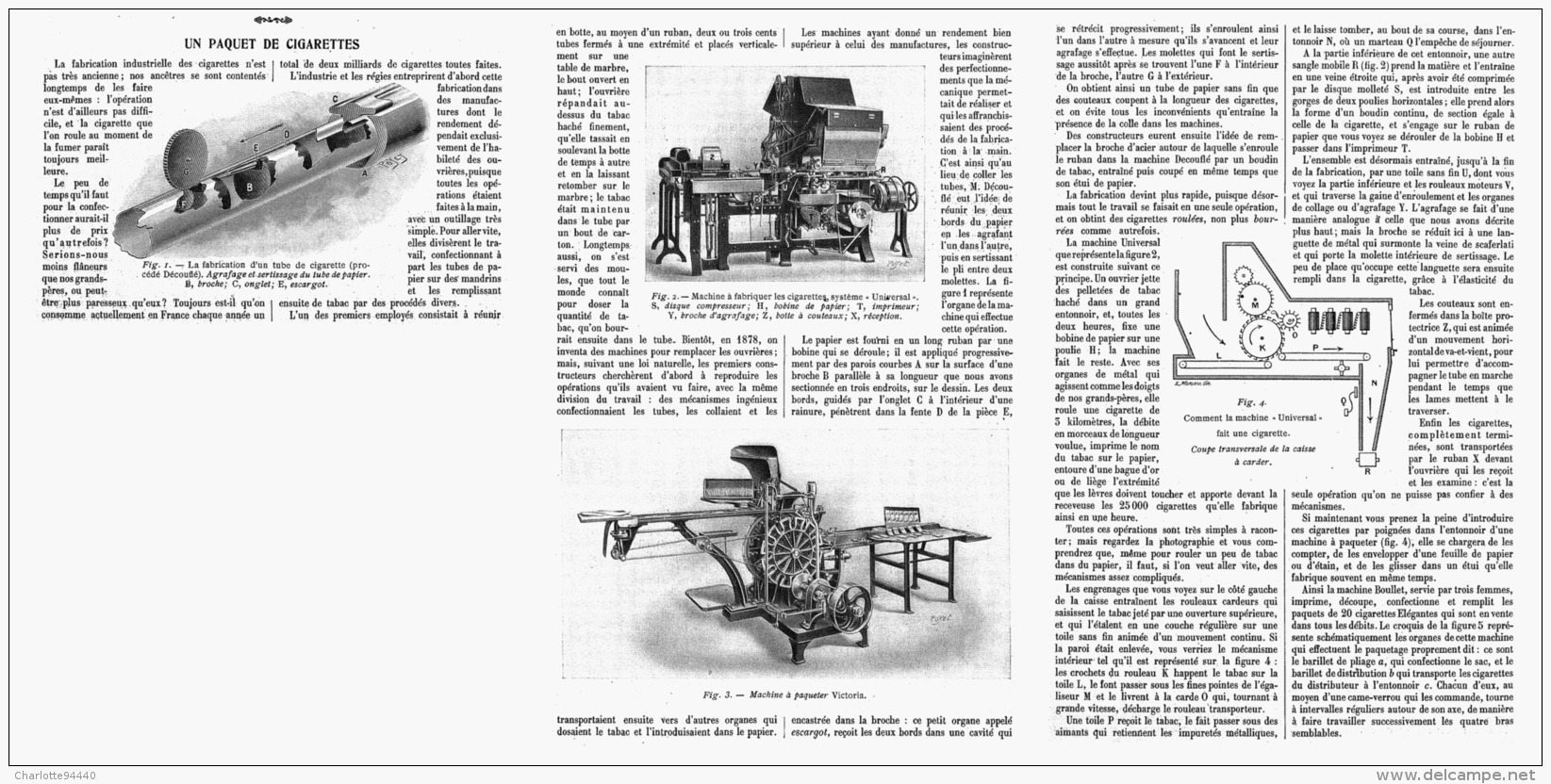 FABRICATION D'UN PAQUET DE CIGARETTES  1912 - Autres & Non Classés