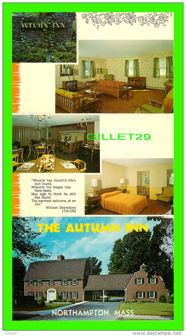 NORTHHAMPTON, MA - THE AUTUMN INN - 3 POSTCARDS - - Northampton