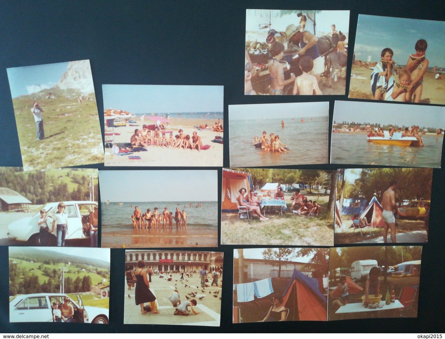 VACANCES EN VOITURE  D UNE FAMILLE EN ITALIE VENISE CAMPING EN 1978 LOT 14 PHOTOS EN  COULEURS