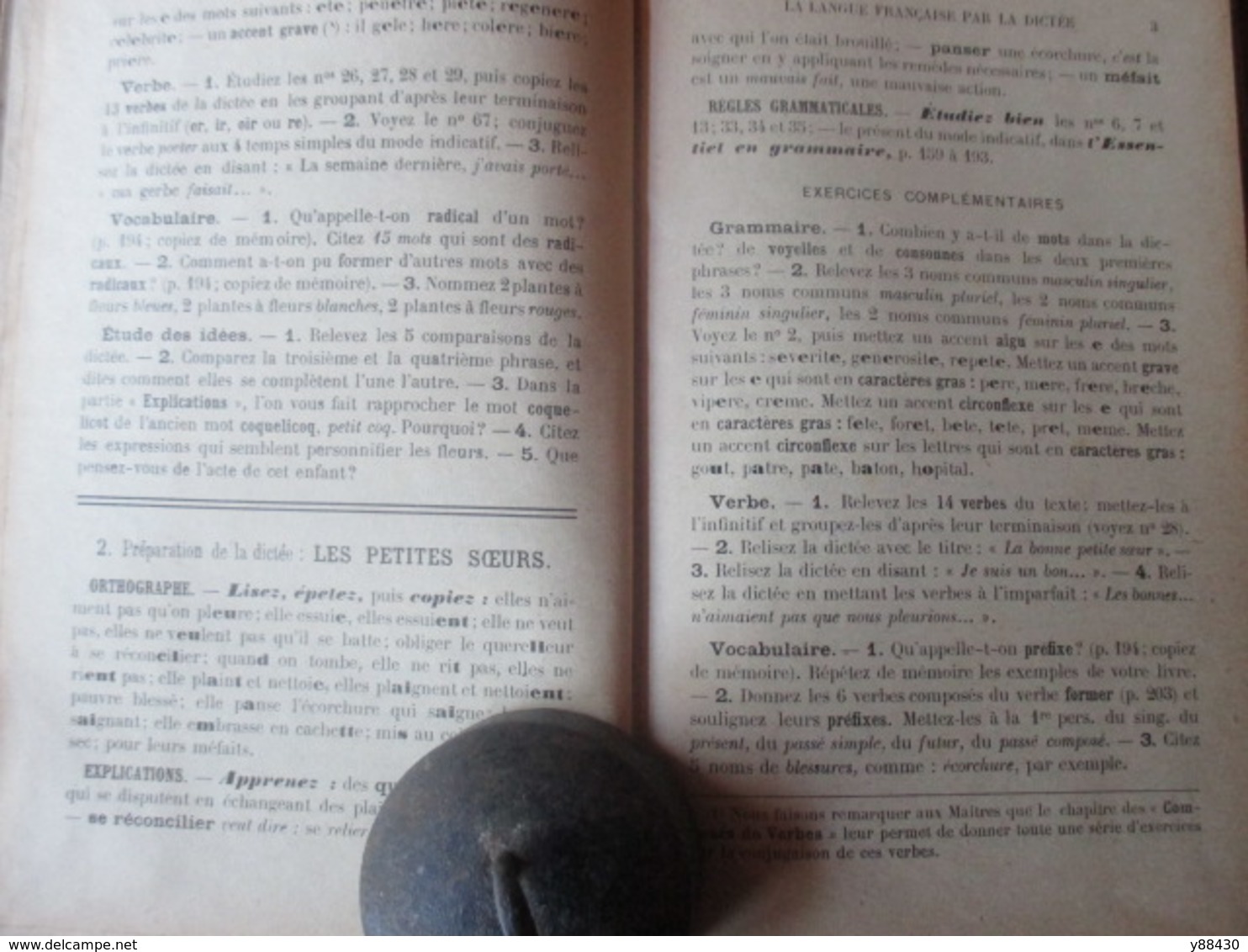 Livre - LA LANGUE FRANCAISE PAR LA DICTEE De 1923 - Cours Moyen - Librairie GEDALGE - 236 Pages - 18 Photos - Matériel Et Accessoires